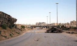 Castello Road, principale voie d'accĂšs pour l'aide humanitaire en direction de la ville syrienne d'Alep, le 16 septembre 2016