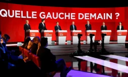 Les sept candidats à la primaire du PS avant le 2ème débat télévisé le 15 janvier 2017 à Paris