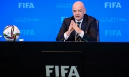 Le président de la Fifa Gianni Infantino, le 20 octobre 2021 au siège de l'institution à Zurich