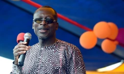 L'homme d'affaires béninois Patrice Talon candidat à la présidence du Bénin, lors d'une réunion électorale le 18 mars 2016 près de Cotonou