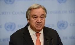 Le secrétaire général des Nations Unies Antonio Guterres au siÚge de l'organisation à New York, le 6 décembre 2017