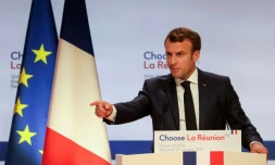 Le président Emmanuel Macron lors d'une intervention à Saint-Denis-de-la-Réunion, le 23 octobre 2019