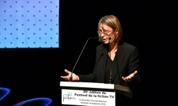 La ministre de la Culture Françoise Nyssen au Festival de la fiction de La Rochelle, le 14 septembre 2018