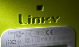 Photo prise le 24 novembre 2017 d'un compteur Linky d'Enedis