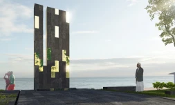 Maquette de la stèle en mémoire des victimes du crash de la Yemenia Airways au large de Moroni (Grande Comore)