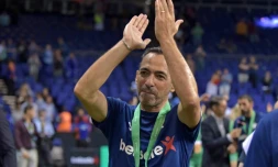 L'ancien international français de football Youri Djorkaeff à l'issue de la finale des "Star Sixes", entre la France et le Danemark à Londres, le 16 juillet 2017