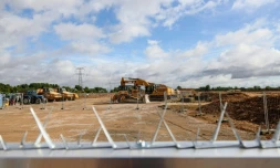 Le chantier de construction d'un nouveau réservoir à Priaires, le 1er septembre 2023 dans les Deux-SÚvres