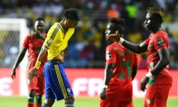 La star Pierre-Emerick Aubameyang et le Gabon ont été accrtoché par la Guinée Bissau en ouverture dela CAN, le 14 janvier 2017 à Libreville 