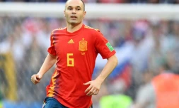 Le milieu de terrain espagnol Andres Iniesta lors de la défaite face à la Russie en 8e de finale du Mondial le 1er juillet 2018
