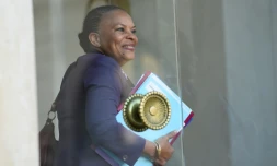 La ministre française de la Justice, Christiane Taubira, à la sortie de l'Elysée le 23 septembre 2015 à Paris