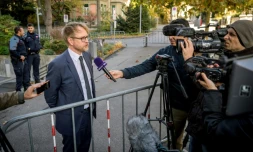 André Marty, porte-parole du procureur général de Suisse, qui interroge le président du PSG Nasser Al-Khelaïfi, le 25 octobre 2017 à Berne 