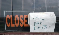 Un commerce de Detroit, dans le Michigan, fermé sur ordre des autorités pour combattre le coronavirus. Photo prise le 24 mars 2020 