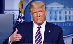 Donald Trump lors d'une conférence de presse à Washington, le 18 septembre 2020 