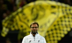L'entraîneur de Liverpool et ancien technicien de Dortmund, Jürgen Klopp, le 7 avril 2016 lors du quart de finale aller d'Europa League à Dortmund