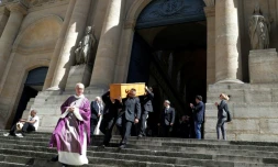 Les obsèques du comédien Jean-Marc Thibault, le 12 juin 2017 à l'église Saint-Roch, à Paris