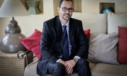 Le porte-parole du front de libération de l'Azawad (FLA), Mohamed Elmaouloud Ramadane, le 29 avril 2026 à Paris