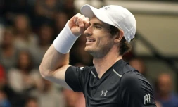 Le Britannique Andy Murray, N.2 mondial, après sa victoire en finale du tournoi de Vienne le 30 octobre 2016