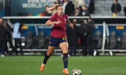 L'Espagnole Alexia Putellas lors de l'échauffement avant la demi-finale du Mondial contre la SuÚde, le 15 août 2023 à Auckland
