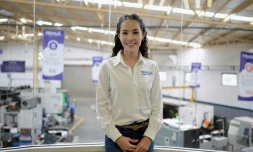 Blanca Lopez, directrice exécutive de l'entreprise Maquinados Industriales Mitras (MIMSA) à Santa Catarina, près de Monterrey,le 29 avril 2024 au Mexique