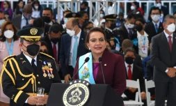 La présidente élue du Honduras Xiomara Castro lors de son investiture à Tegucigalpa, le 27 janvier 2022