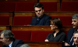 Thomas Thevenoud, lors de la séance des questions au gouvernement, le 8 février 2017 à l'Assemblée Nationale à Paris 