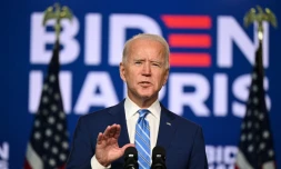 Le candidat démocrate Joe Biden fait un discours à Wilmington dans le Delaware, le 4 novembre 2020 