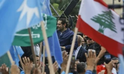 Le Premier ministre libanais Saad Hariri au milieu de ses partisans, le 22 novembre 2017 à Beyrouth