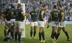 Les Sud-Africains défaits par la surprenante équipe du Japon en Coupe du monde de rugby, le 19 septembre 2015 à Brighton