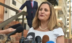 La ministre des Affaires étrangères canadienne Chrystia Freeland, à Washington DC le 28 août 2018