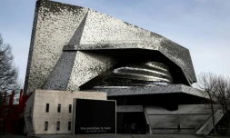 Le bùtiment de la Philarmonie de Paris, réalisé par l'architecte Jean Nouvel, à Paris, le 29 janvier 2025