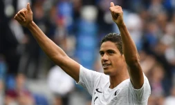 Le défenseur français Raphaël Varane buteur lors de la qualification de la France en demi-finale du Mondial le 6 juillet 2018