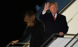 Le président américain Donald Trump et Melania Trump à leur arrivée à l'aéroport d'Orly, le 9 novembre 2018