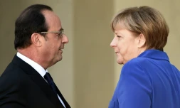 François Hollande et Angela Merkel à Paris le 2 octobre 2015