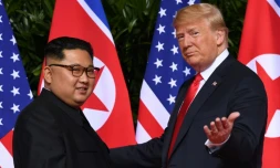 Le dirigeant nord-coréen Kim Jong Un et le président des Etats-Unis Donald Trump, le 12 juin 2018 à Singapour