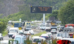 Embouteillage à l'entrée de la route du Littoral (Photo archives)