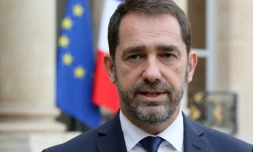 Le porte-parole du gouvernement Christophe Castaner s'adresse à la presse à l'Elysée, le 20 novembre 2017 à Paris