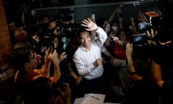 Le leader du parti d'opposition pro-démocratie Move Forward (Aller de l'avant), Pita Limjaroenrat, le 14 mai 2023 à Bangkok