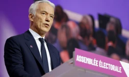  Patrick Martin prononce un discours lors de réunion du Medef à l'issue de laquelle il a été élu nouveau président de l'organisation patronale, le 6 juillet 2023 à Meudon
