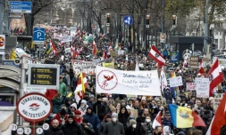 Manifestation contre les mesures gouvernementales de lutte contre le coronavirus, le 4 décembre 2021 à Vienne