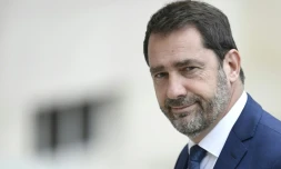 Le porte-parole du gouvernement Christophe Castaner arrive à l'Elysée pour le premier Conseil des ministres, le 18 mai 2017 à Paris