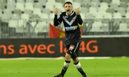 Le milieu de terrain des Girondins Jérémy Toulalan face à Caen le 16 janvier 2018 à Bordeaux