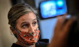 L'avocate de "Claire" Clélia Richard lors d'une conférence de presse devant la Cour de cassation à Paris le 16 septembre 2020