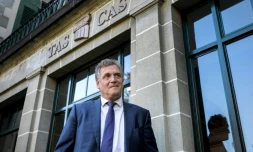 L'ex-N.2 de la Fifa Jérôme Valcke à son arrivée au Tribunal arbitral du Sport, le 11 octobre 2017 à Lausanne