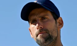 Le Serbe Novak Djokovic lors d'une conférence de presse à Belgrade le 22 octobre 2020