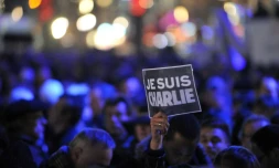 Manifestation en hommage aux victimes de Charlie Hebdo, le 7 janvier 2015 à Clermont-Ferrand