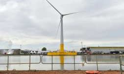 Flotagen, la première éolienne flottante en mer de France, inaugurée à Saint-Nazaire, le 13 octobre 2017