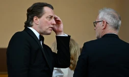 Le président du Centre national du cinéma (CNC), Dominique Boutonnat, arrive pour une projection lors de la 77e édition du Festival de Cannes, dans le sud de la France, le 24 mai 2024