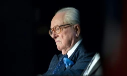 L'ex-président du Front national (FN) Jean-Marie Le Pen, à Vineuil le 15 mai 2014