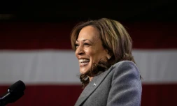 La vice-présidente américaine et candidate démocrate Kamala Harris lors d'un meeting à Atlanta, le 19 octobre 2024
