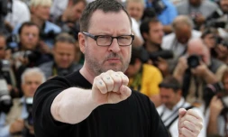 Le réalisateur danois Lars von Trier lors de la présentation au Festival de Cannes de son film "Melancholia" le 18 mai 2011